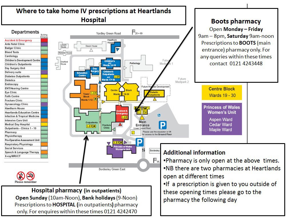 Heartlands Hospital Ward Map